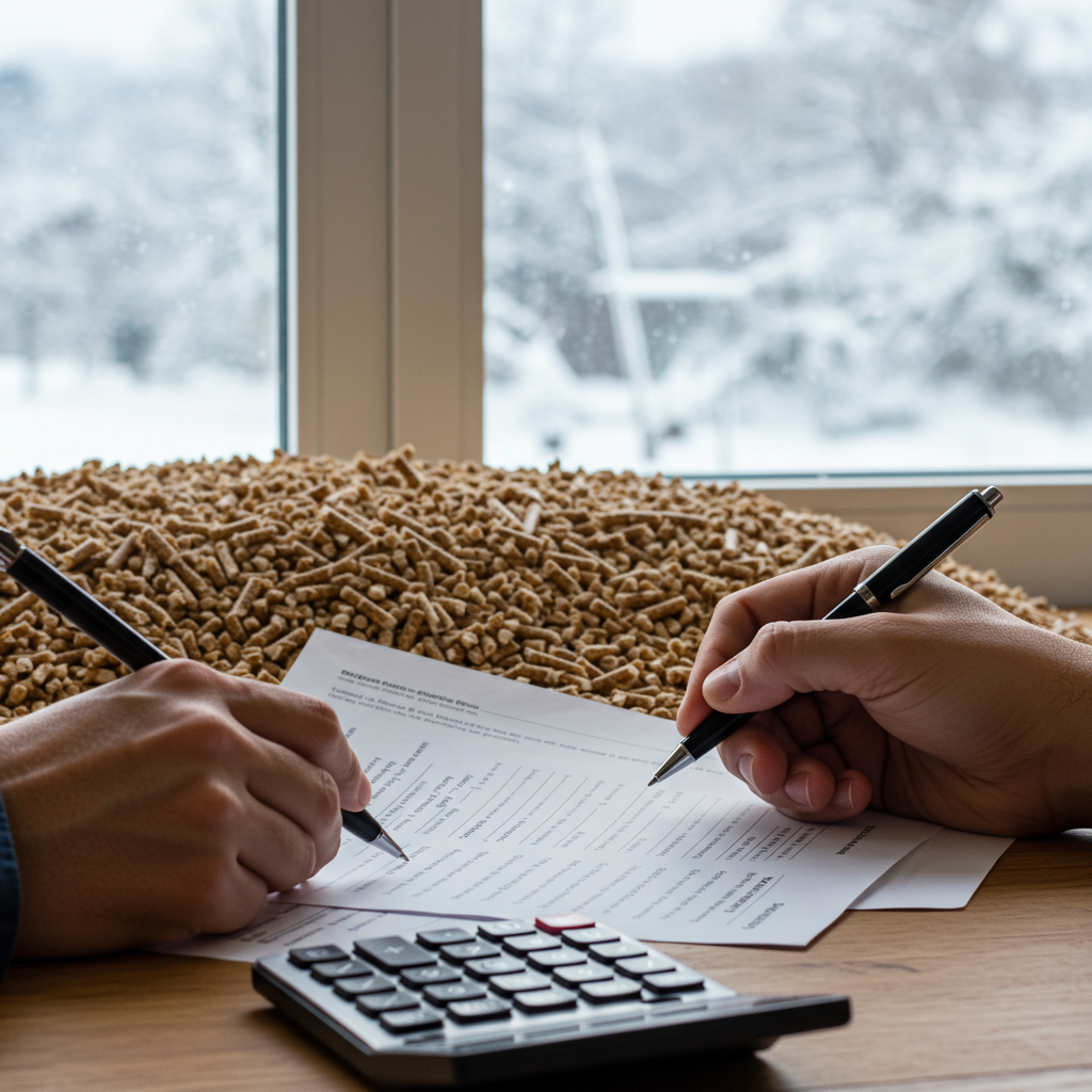 Kocioł pelletowy 20 kW klasy 5 w kotłowni dużego domu z buforem ciepła 800 l