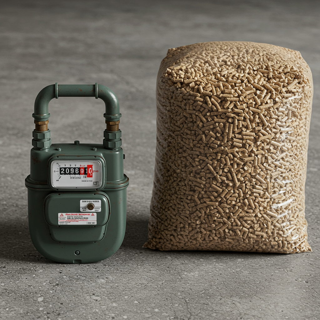 Duży silos na pellet 10 m³ przy okazałym domu 200m² z podjazdem dla autocysterny